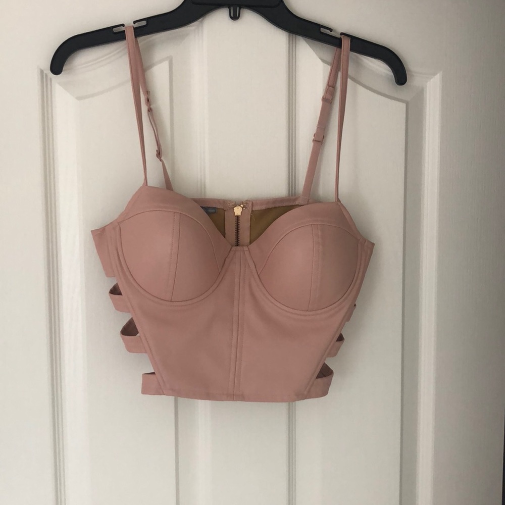 Leather crop top